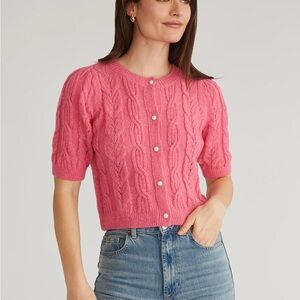 NWT 525 Lacey Puff Sleeve Cardigan